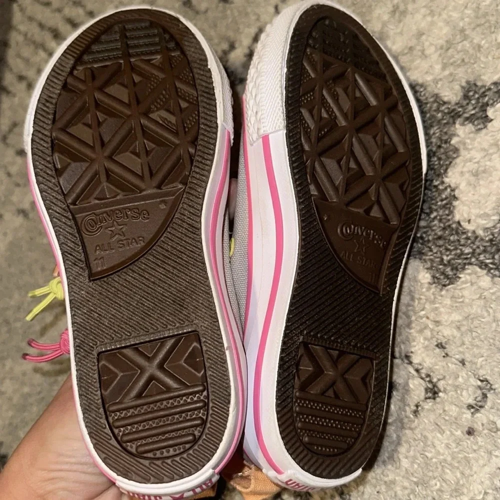 Girls Converse size 11 sherbet colors‎ LIKE NEW